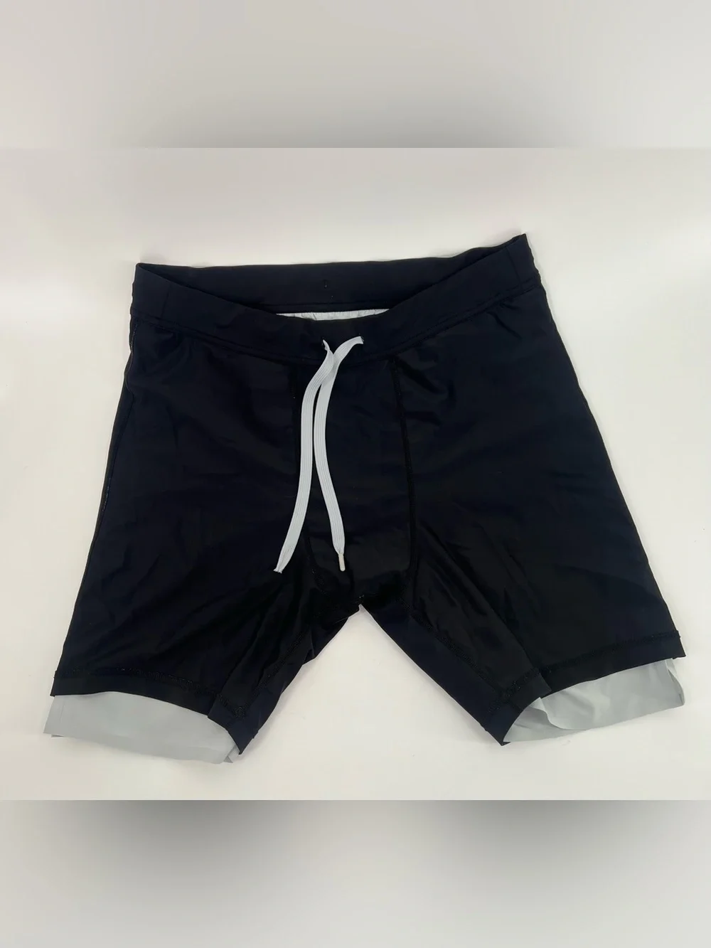 Ten Thousand Men's Lined Interval Shorts Gray W Black Athletic 7” Inseam L Large